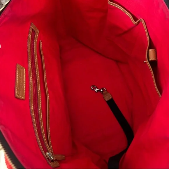 Dooney & Bourke Brown and Tan Tote with Signature Monogram - Picture 6 of 7